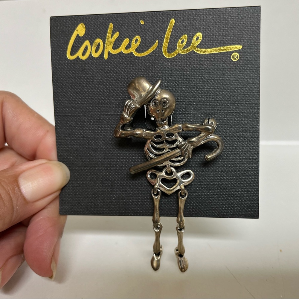 Vintage Cookie Lee Skeleton Brooch
